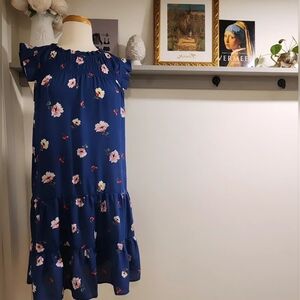 Beautiful Blue Floral Dress- Monteau Size Small
